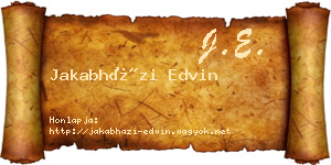 Jakabházi Edvin névjegykártya